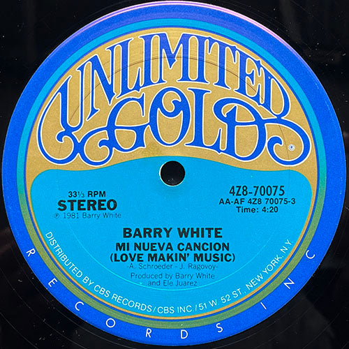 BARRY WHITE // MI NUEVA CANCION (LOVE MAKIN' MUSIC) (4:20) / ELLA ES TODO PARA MI (SHE'S EVERYTHING TO ME) (4:02)