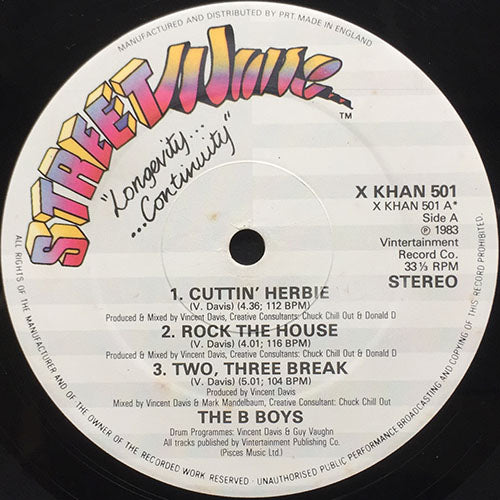 B BOYS // CUTTIN' HERBIE (4:36/4:38) / ROCK THE HOUSE (4:01) / TWO THREE BREAK (5:01/5:26)