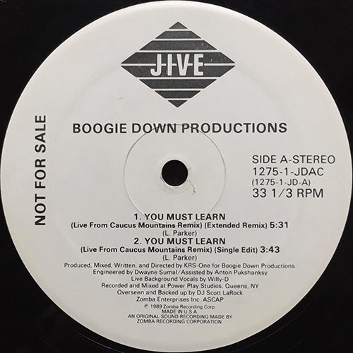 BOOGIE DOWN PRODUCTIONS // YOU MUST LEARN (3VER)