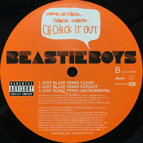 BEASTIE BOYS // CH-CHECK IT OUT (REMIX) (6VER)