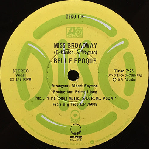 BELLE EPOQUE // MISS BROADWAY (7:25)