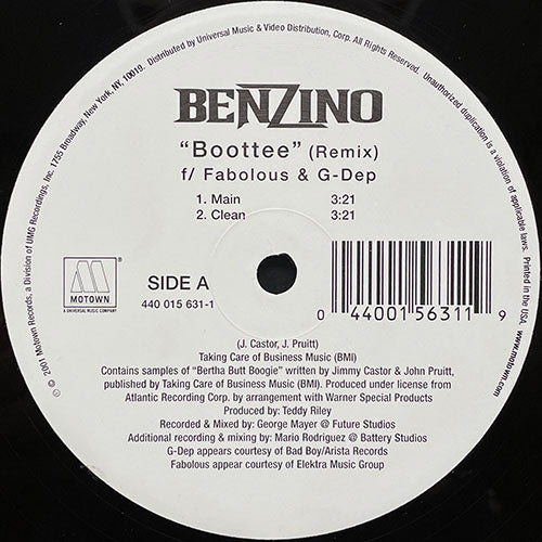BENZINO feat. FABOLOUS & G-DEP // BOOTTEE (REMIX) (4VER)