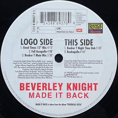 BEVERLEY KNIGHT feat. REDMAN // MADE IT BACK (GOOD TIMES 12" MIX) (5VER)