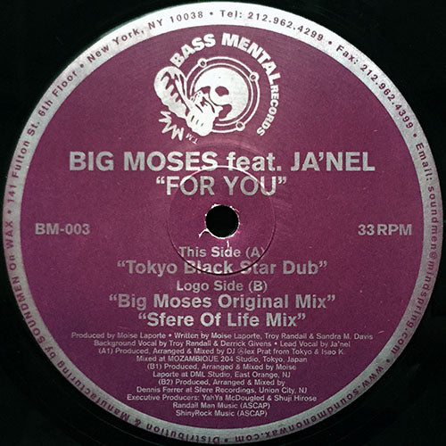 BIG MOSES feat. JA'NEL // FOR YOU (3VER)