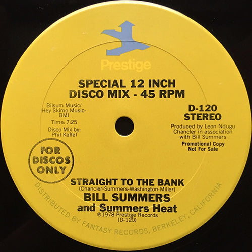 BILL SUMMERS AND SUMMERS HEAT // STRAIGHT TO THE BANK (7:25)