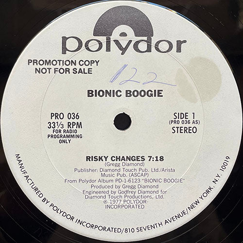 BIONIC BOOGIE // RISKY CHANGES (7:18) / DANCE LITTLE DREAMER (3:43) / BOOGIE BOO (5:16)