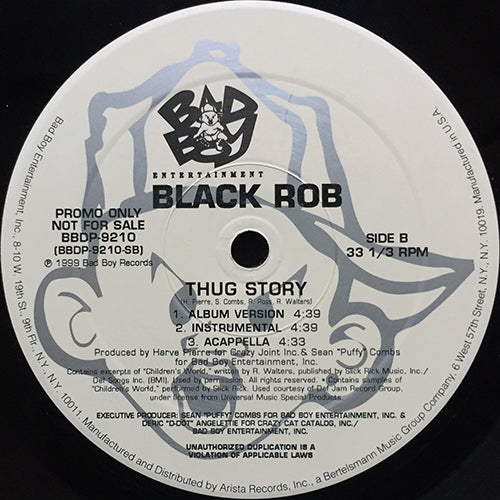 BLACK ROB // LOOKIN' AT US (2VER) / THUG STORY (3VER)