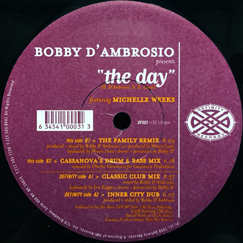 BOBBY D'AMBROSIO feat. MICHELLE WEEKS // THE DAY (4VER)