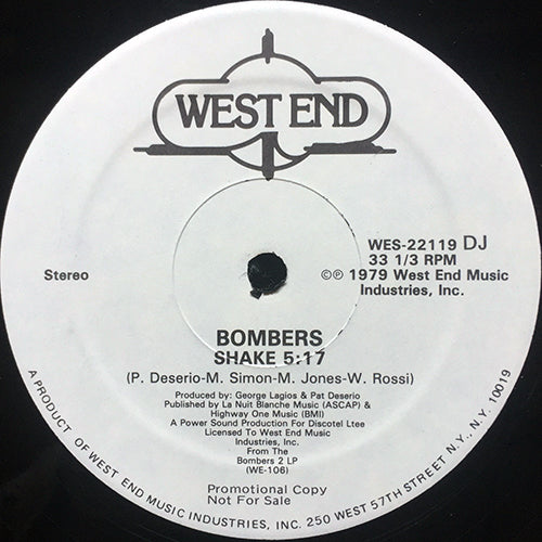 BOMBERS // LET'S DANCE (6:23) / SHAKE (5:17)