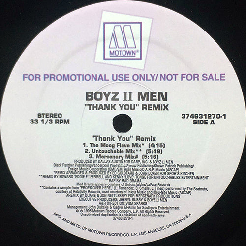 BOYZ II MEN // THANK YOU (UNTOUCHABLE MIX) (6VER)
