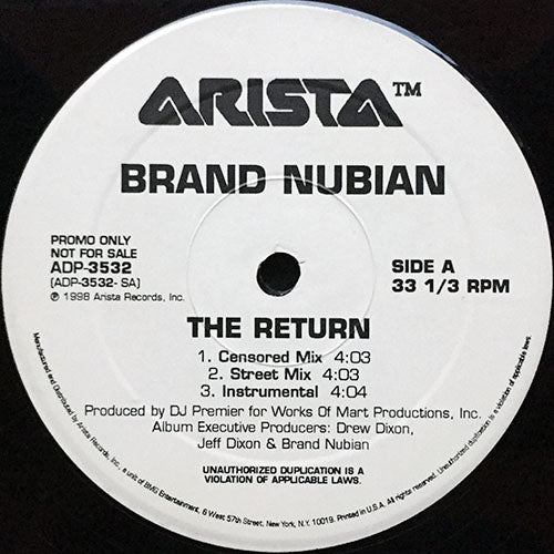 BRAND NUBIAN // THE RETURN (3VER) / BRAND NUBIAN (3VER)