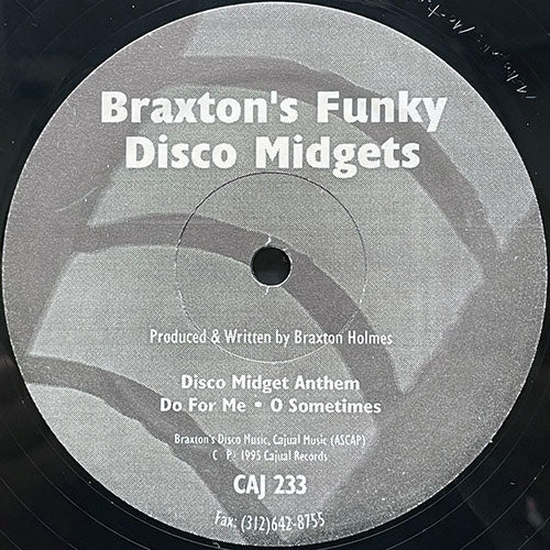 BRAXTON HOLMES // BRAXTON'S FUNKY DISCO MIDGETS (EP) inc. DISCO MIDGET ANTHEM / DO FOR ME / O SOMETIMES