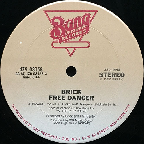 BRICK // FREE DANCER (6:44) / STICK BY YOU (3:28)