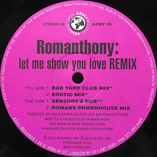 BUZZIN CUZZINS feat. ROMANTHONY // LET ME SHOW YOU LOVE (DAVID MORALES REMIX) (4VER)