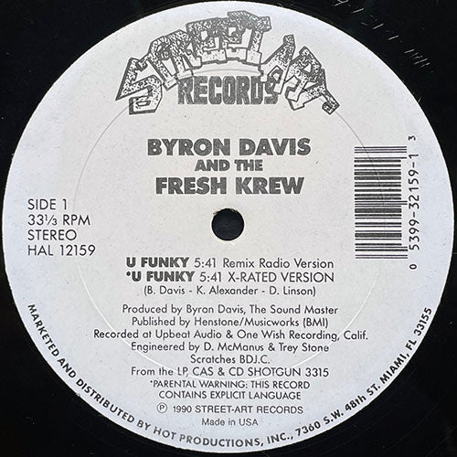 BYRON DAVIS and the FRESH KREW // U FUNKY (REMIX) (2VER) / GOT TO GIVE IT UP (REMIX) (2VER)