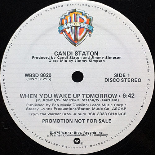 CANDI STATON // WHEN YOU WAKE UP TOMORROW (6:42) / ROUGH TIMES (2:44)