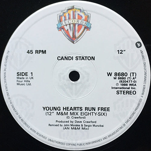 CANDI STATON // YOUNG HEARTS RUN FREE (M&M MIX) (8:42) / ORIGINAL / (INSTRUMENTAL M&M MIX)