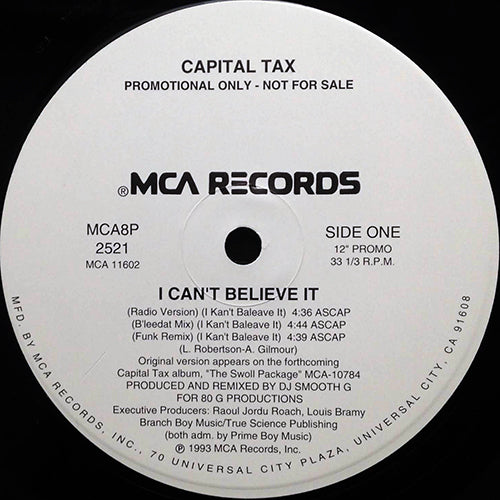 CAPITAL TAX // I CAN'T BELIEVE IT (6VER)