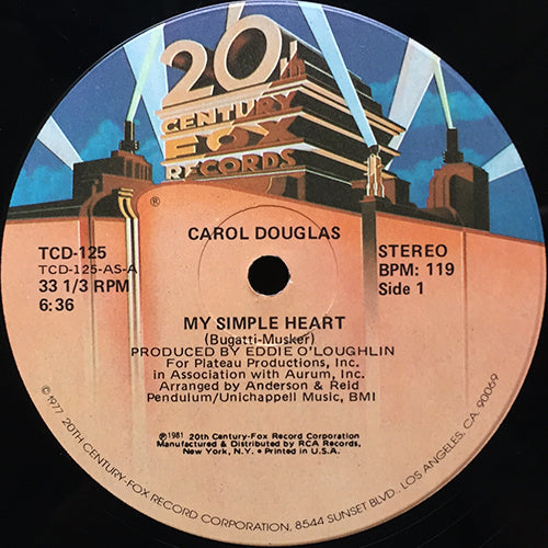 CAROL DOUGLAS // MY SIMPLE HEART (6:36) / SLIP INTO SOMETHING COMFORTABLE (3:47)