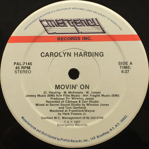 CAROLYN HARDING // MOVIN' ON (6:27) / (DUB MIX) (6:56)