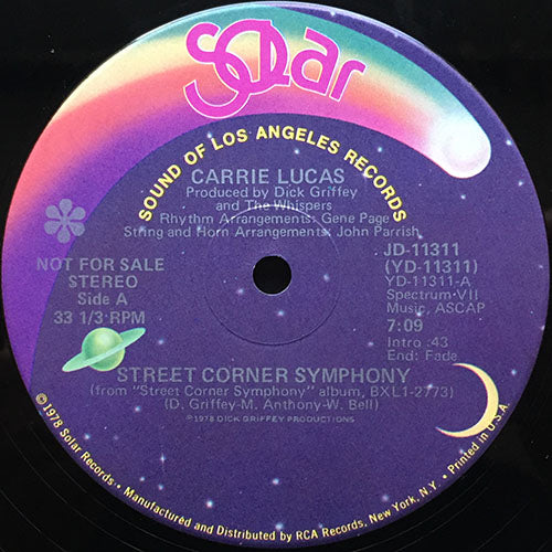 CARRIE LUCAS // STREET CORNER SYMPHONY (7:09) / TIC TOC (5:08)