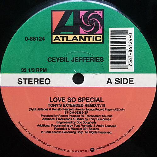 CEYBIL JEFFERIES // LOVE SO SPECIAL (TONY'S EXTENDED REMIX) (7:18) / (EXTENDED ORIGINAL UNDERGROUND MIX) (9:20)