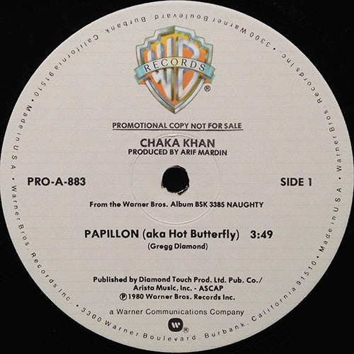 CHAKA KHAN // PAPILLON (aka HOT BUTTERFLY) (3:49) / TOO MUCH LOVE (3:53)