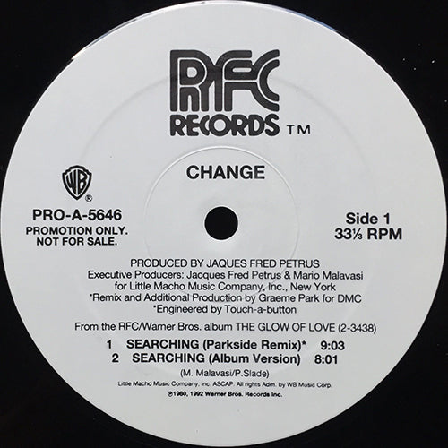 CHANGE // SEARCHING (REMIX & ORIGINAL) (2VER) / A LOVER'S HOLIDAY (6:25) / THE GLOW OF LOVE (6:11)