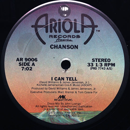 CHANSON // DON'T HOLD BACK (4:23) / I CAN TELL (7:02)