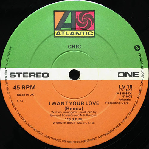 CHIC // I WANT YOUR LOVE (6:53) / LE FREAK (5:23) / CHIC CHEER (4:42)