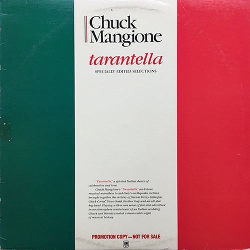 CHUCK MANGIONE // TARANTELLA (EP) inc. NEOPOLITAN TARANTELLA (3:20) / LEGEND OF THE ONE-EYED SAILOR (3:35) / HILL WHERE THE LORD HIDES (3:50) / BELLAVIA (4:01)