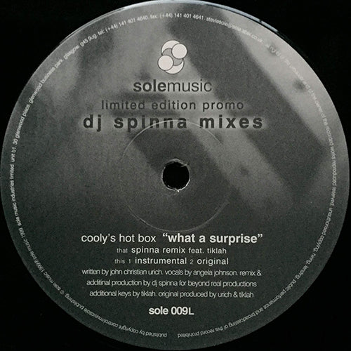 COOLY'S HOT BOX // WHAT A SURPRISE (DJ SPINNA REMIX) (2VER)