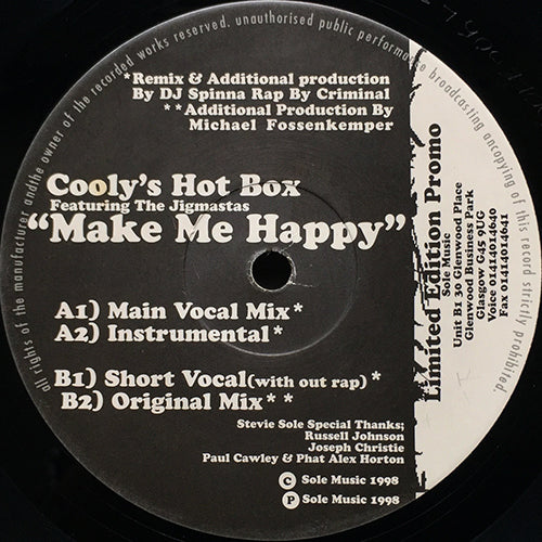COOLY'S HOT BOX // MAKE ME HAPPY (DJ SPINNA REMIX & ORIGINAL) (4VER)