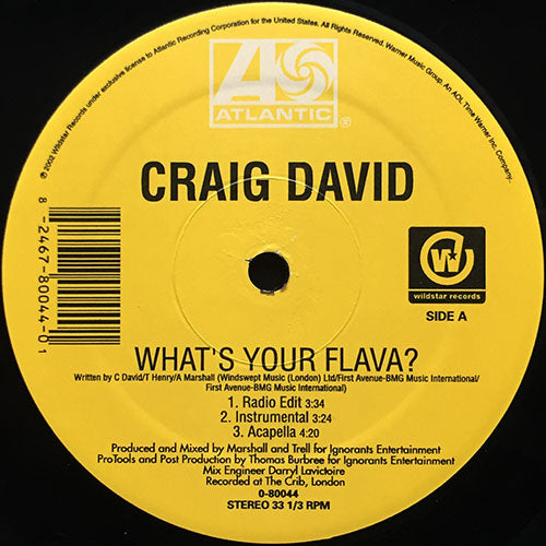 CRAIG DAVID // WHAT'S YOUR FLAVA (9VER)