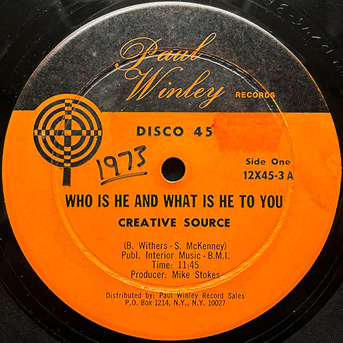 CREATIVE SOURCE / HARLEM UNDERGROUND BAND // WHO IS HE AND WHAT IS HE TO YOU (11:45) / FINGER IN IT (5:42)