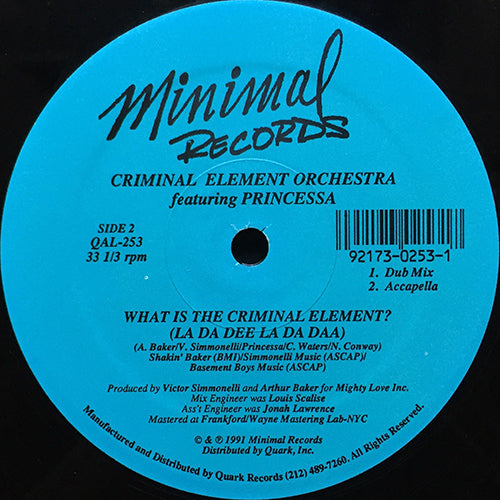 CRIMINAL ELEMENT ORCHESTRA feat. PRINCESSA // WHAT IS THE CRIMINAL ELEMENT (LA DA DEE LA DA DAA) (4VER)