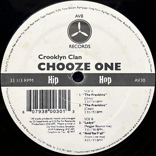 CROOKLYN CLAN // CHOOZE ONE (EP) inc. THE FRANKLINZ (2VER) / LADYZ / AND YES Y'ALL