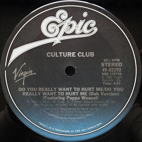 CULTURE CLUB // DO YOU REALLY WANT TO HURT ME (VOCAL/DUB) (8:01) / LOVE IS COLD (YOU WERE NEVER NO GOOD) (4:23)