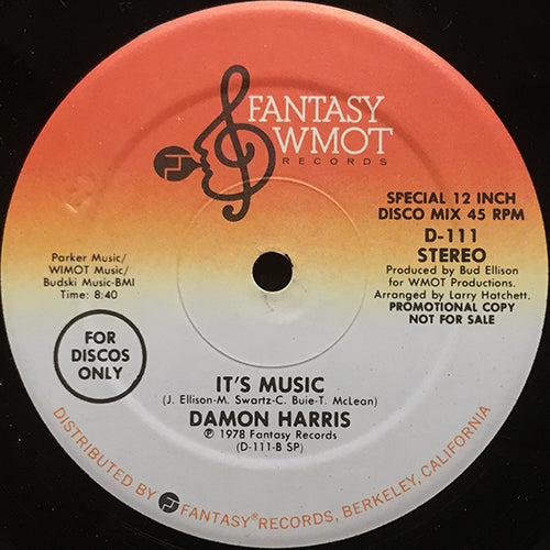 DAMON HARRIS // IT'S MUSIC (8:40) / SILK (7:08)