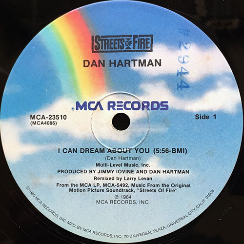 DAN HARTMAN // I CAN DREAM ABOUT YOU (LARRY LEVAN REMIX) (5:56) / (JELLYBEAN REMIX) (7:31)