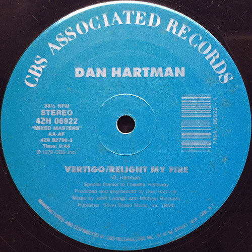 DAN HARTMAN // VERTIGO / RELIGHT MY FIRE (9:44) / INSTANT REPLAY (8:15)