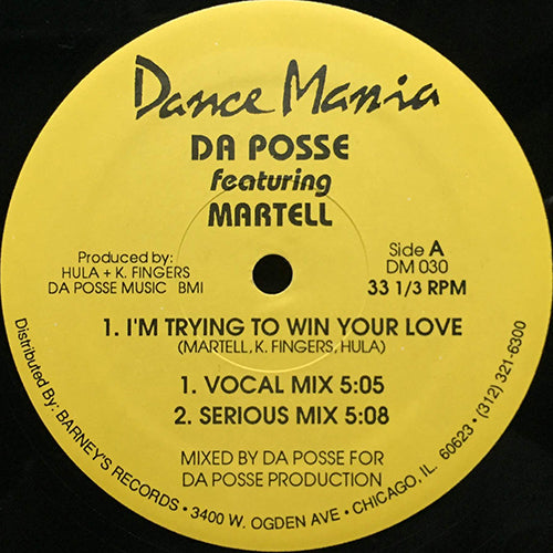 DA POSSE feat. MARTELL // I'M TRYING TO WIN YOUR LOVE (3VER) / DON'T TRY TO FIGHT IT