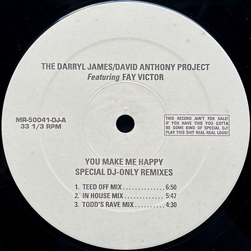 DARRYL JAMES / DAVID ANTHONY PROJECT feat. FAY VICTOR // YOU MAKE ME HAPPY (SPECIAL D.J. ONLY REMIXES) (6VER)