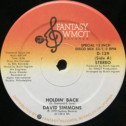 DAVID SIMMONS // HOLDIN' BACK (6:06) / UH OH I DID IT AGAIN (4:44)