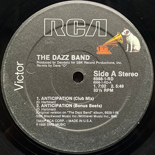 DAZZ BAND // ANTICIPATION (CLUB MIX) (7:02) / (BONUS BEATS) (5:49) / (DUB MIX) (6:17) / IF IT'S LOVE (4:00)