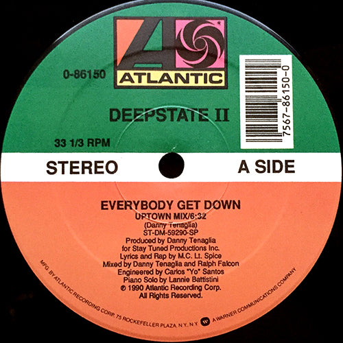 DEEPSTATE II // EVERYBODY GET DOWN (UPTOWN MIX) (6:32) / (TRIBAL CHANT MIX) (7:16)