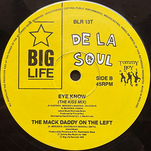 DE LA SOUL // EYE KNOW (2VER) / THE MACK DADDY ON THE LEFT
