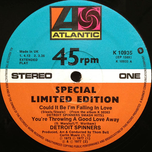 DETROIT SPINNERS // COULD IT BE I'M FALLING IN LOVE (4:13) / YOU'RE THROWING A GOOD LOVE AWAY (3:36) / GAMES PEOPLE PLAY (3:29) / LAZY SUSAN (3:34)