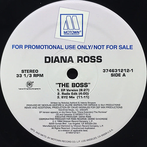 DIANA ROSS // THE BOSS (DAVID MORALES REMIX) (3VER) / I'M COMING OUT (MAURICE JOSHUA REMIX) (3VER)