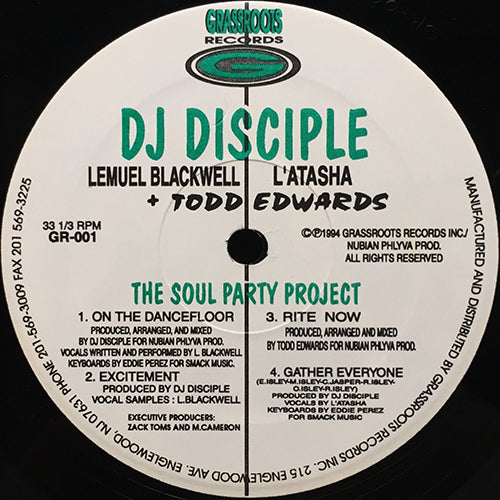 DJ DISCIPLE // THE SOUL PARTY PROJECT (EP) inc. ON THE DANCEFLOOR / EXCITEMENT / RITE NOW / FATHER EVERYONE